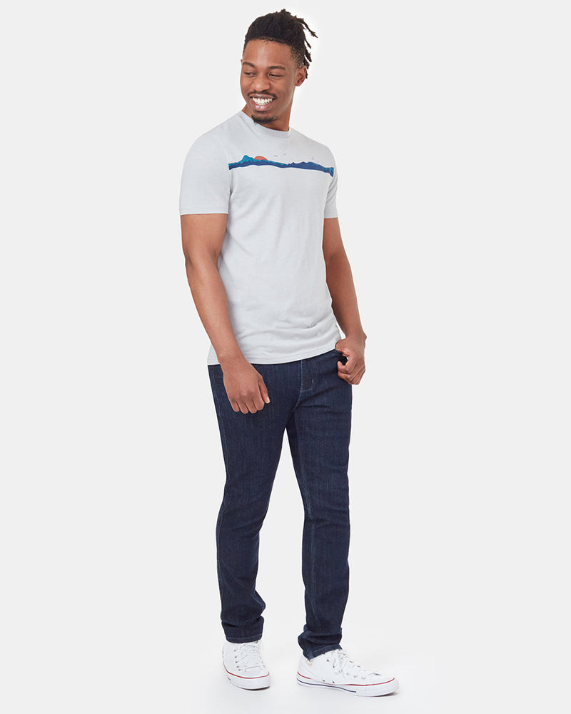 Gray Graphic Crew Neck Men's T-Shirt