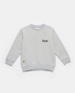 Gray Kids Graphic Crew Neck Sweatshirt