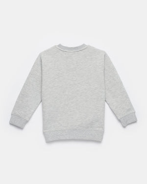 Gray Kids Graphic Crew Neck Sweatshirt