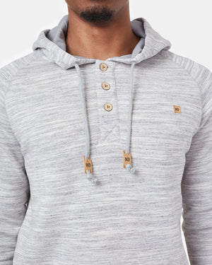 Gray Organic Cotton Button Hoodie