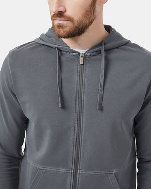 Gray Organic Cotton Graphic Zip Up Hoodie