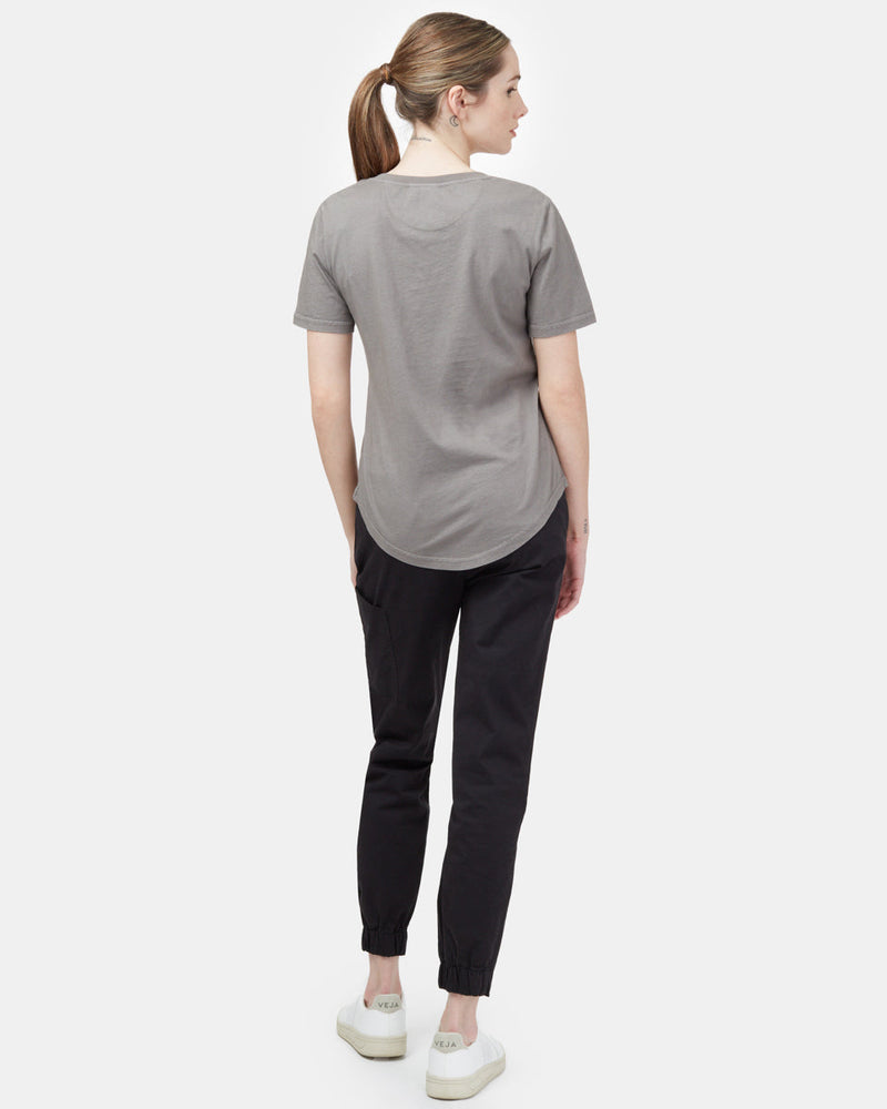 Gray Organic Cotton V Neck T-Shirt