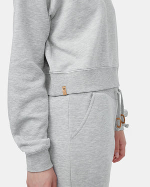 Gray Organic Fleece Cropped Pullover