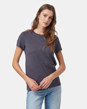 Gray Recycled Polyester Crew Neck T-Shirt