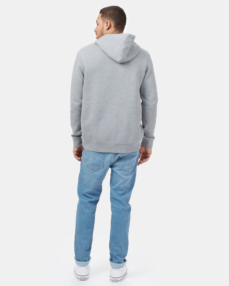 Gray Retro Graphic Pullover Hooide