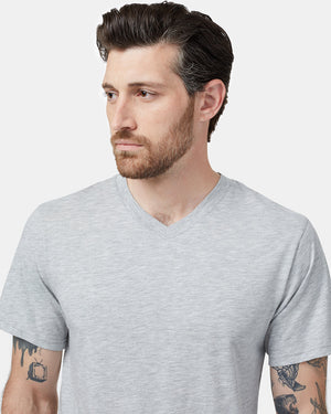 Gray V-Neck Short Sleeve T-Shirt
