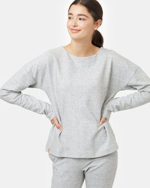 Gray Women's Boatneck Knit Sweater