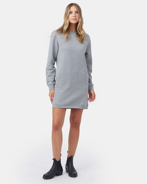 Gray Women's Crew Neck Sweater Dress