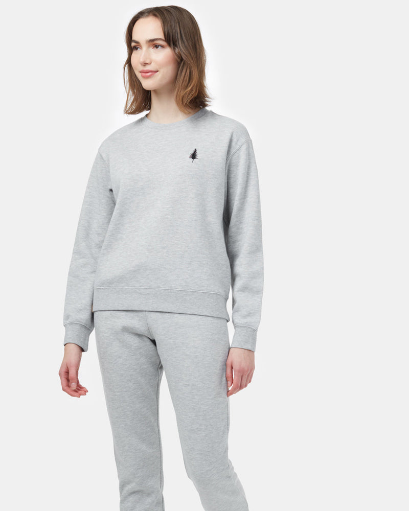 Gray Women's Embroidered Crew Neck