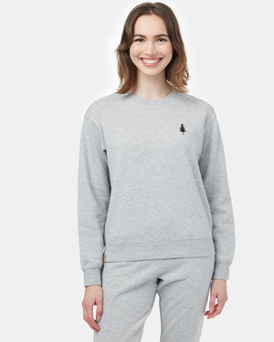 Gray Women's Embroidered Crew Neck