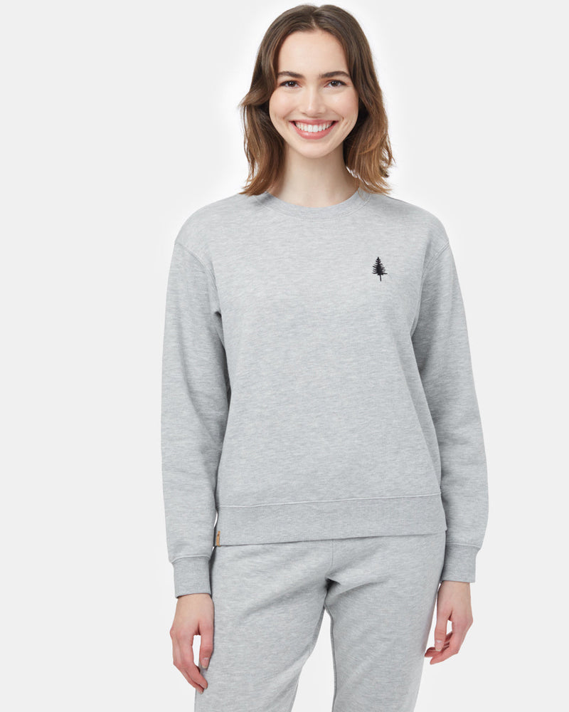 Gray Women's Embroidered Crew Neck
