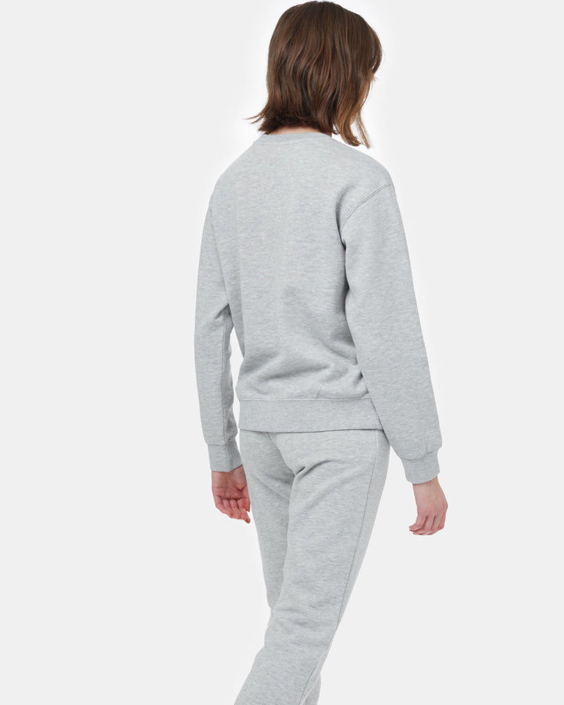 Gray Women's Embroidered Crew Neck