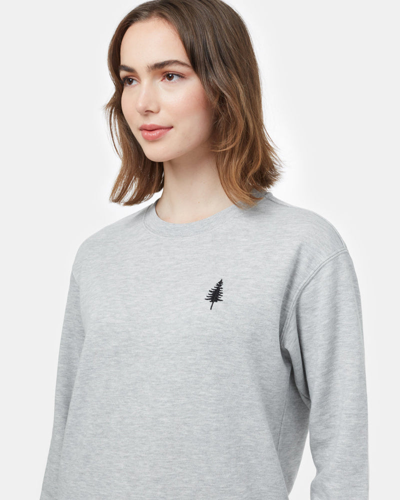 Gray Women's Embroidered Crew Neck