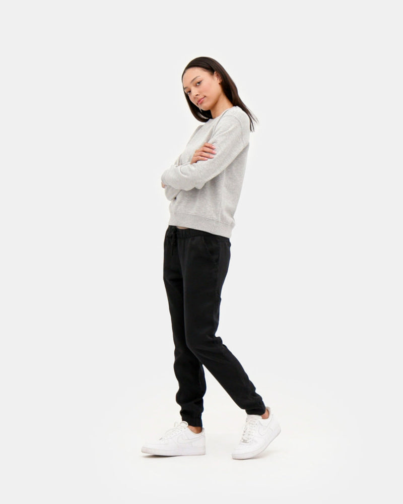 Gray Women's Embroidered Crew Neck