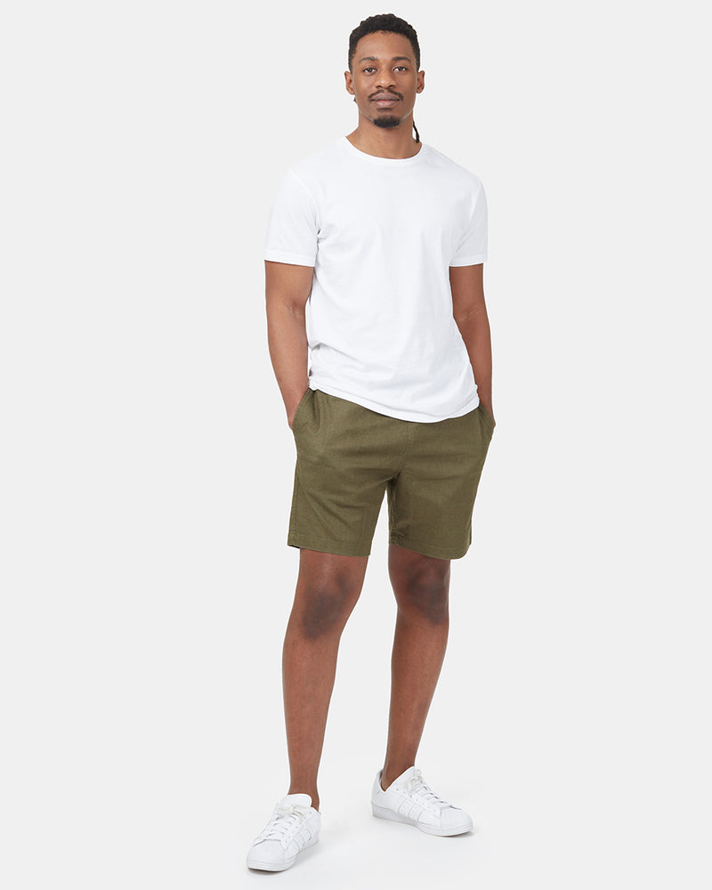Green Men's Hemp Mid-Rise Shorts