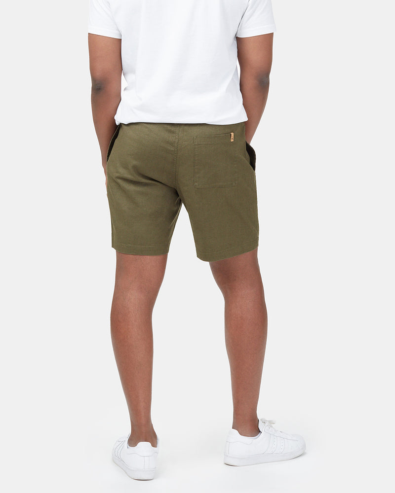 Green Men's Hemp Mid-Rise Shorts