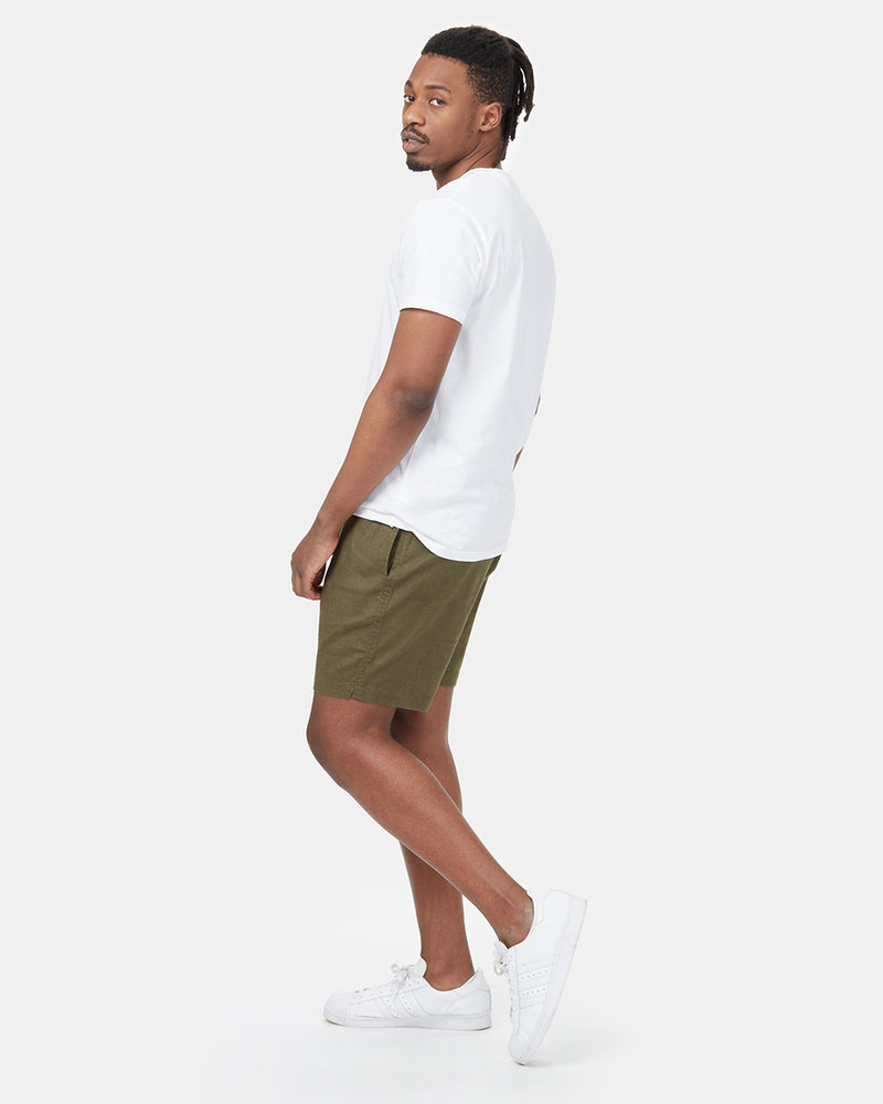 Green Men's Hemp Mid-Rise Shorts