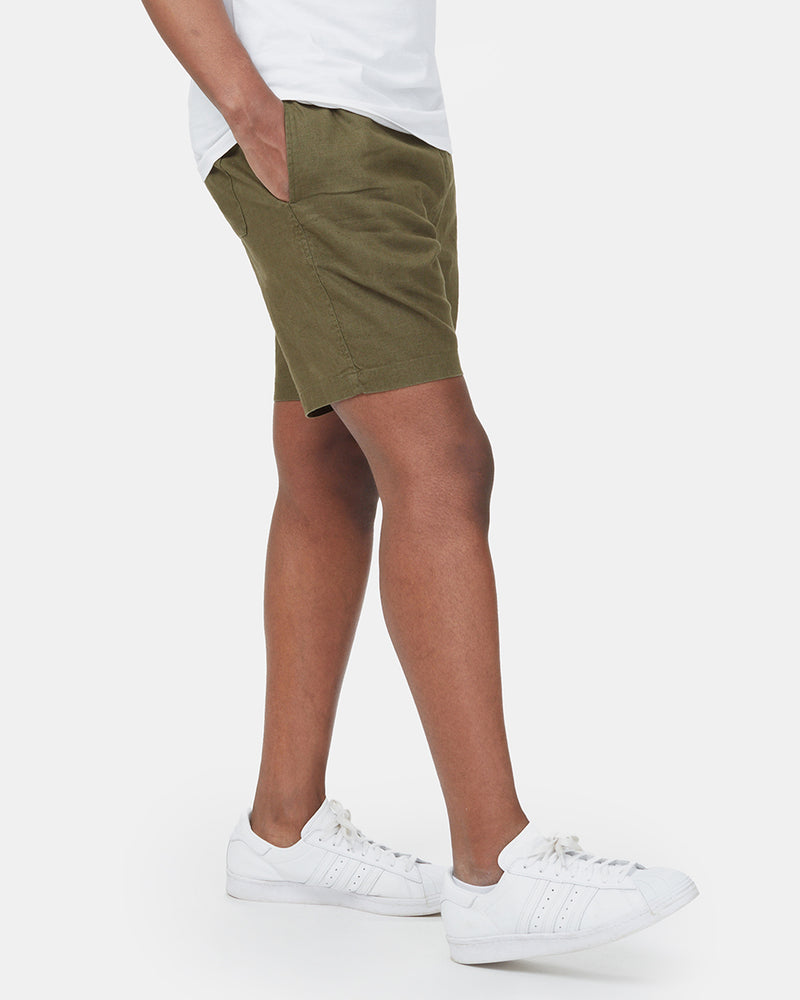 Green Men's Hemp Mid-Rise Shorts