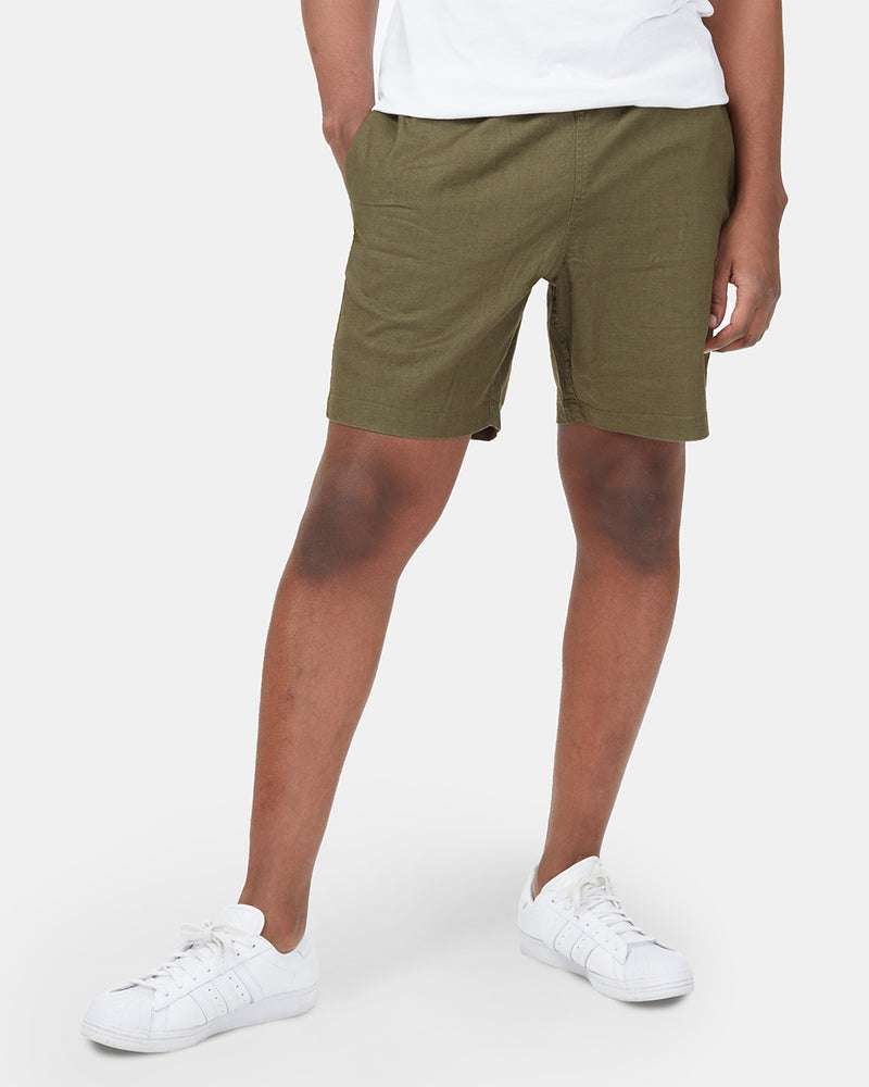 Green Men's Hemp Mid-Rise Shorts