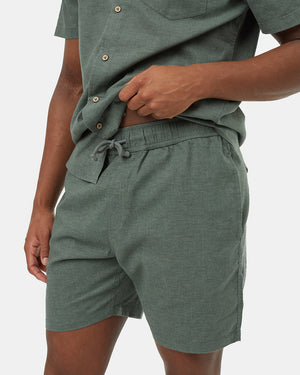 Green-Mens-Casual-Hemp-Shorts