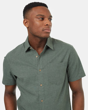 Green-Mens-Hemp-Button-Up-Short-Sleeve-Shirt