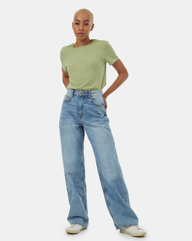 Green-Recycled-Polyester-Crew-Neck-T-Shirt