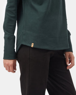 Green Women's Cowl Neck Fleece Hoodie