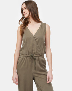 Green Women's Lightweight Tencel Jumpsuit