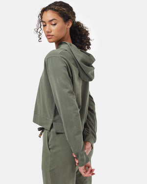 Green Cropped Hoodie