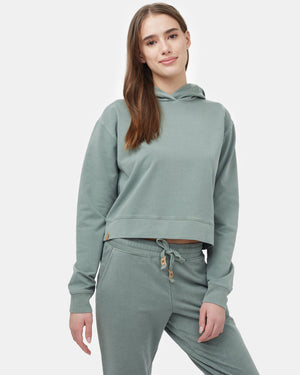 Green Cropped Hoodie