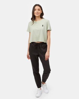 Green Cropped Short Sleeve T-Shirt