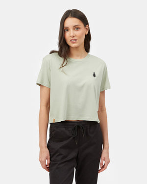 Green Cropped Short Sleeve T-Shirt