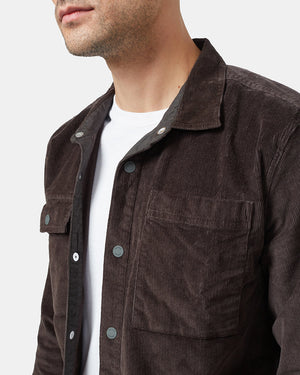 Green Men's Button Up Cordurory Shacket