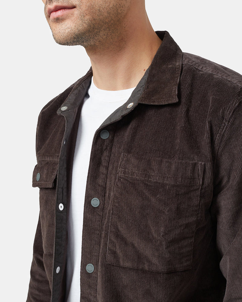 Green Men's Button Up Cordurory Shacket