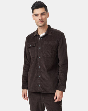 Green Men's Button Up Cordurory Shacket