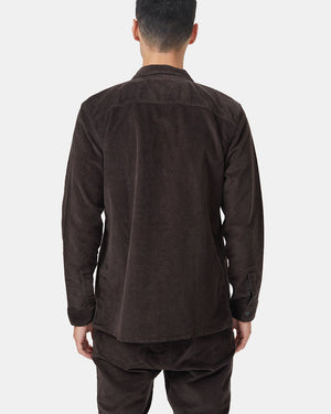 Green Men's Button Up Cordurory Shacket