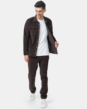 Green Men's Button Up Cordurory Shacket