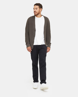 Green Men's Organic Cotton Knit Cardigan