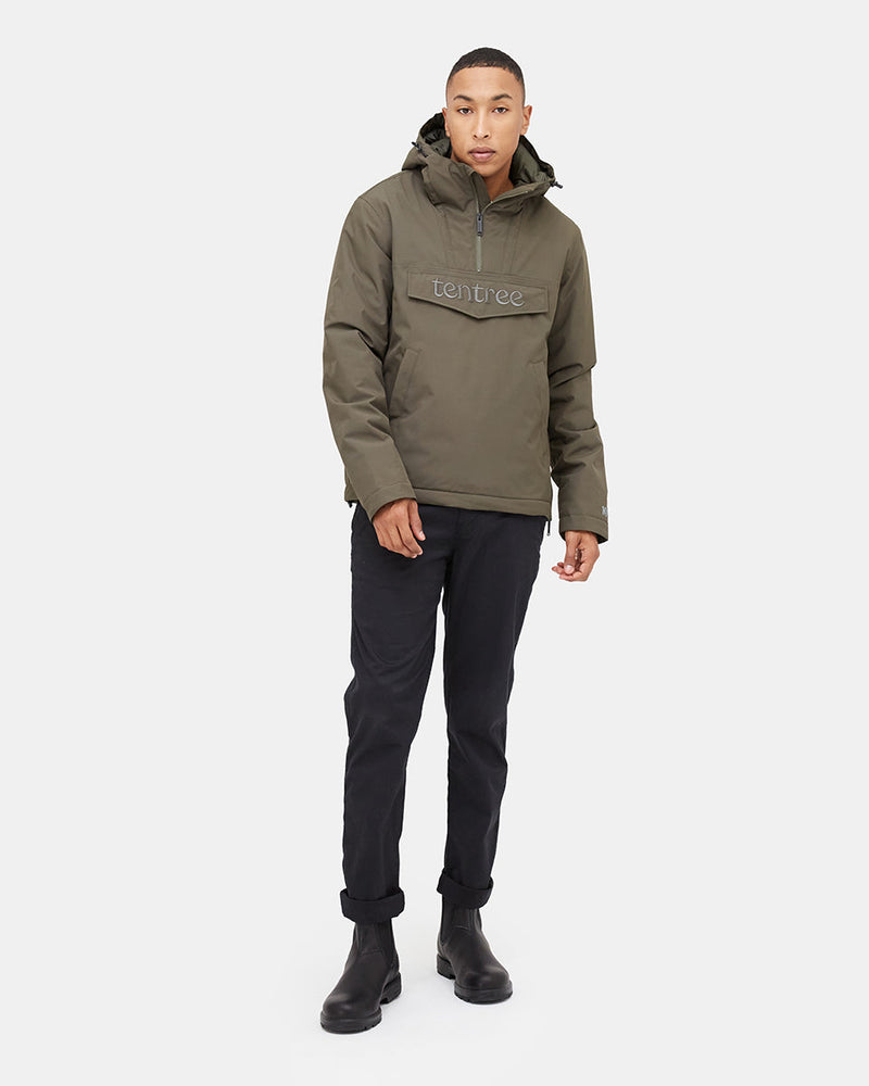 Green Men's Pullover Anorak Rain Jacket