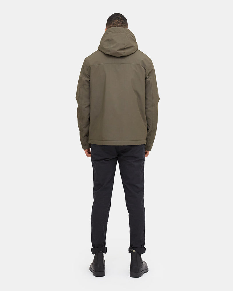 Green Men's Pullover Anorak Rain Jacket