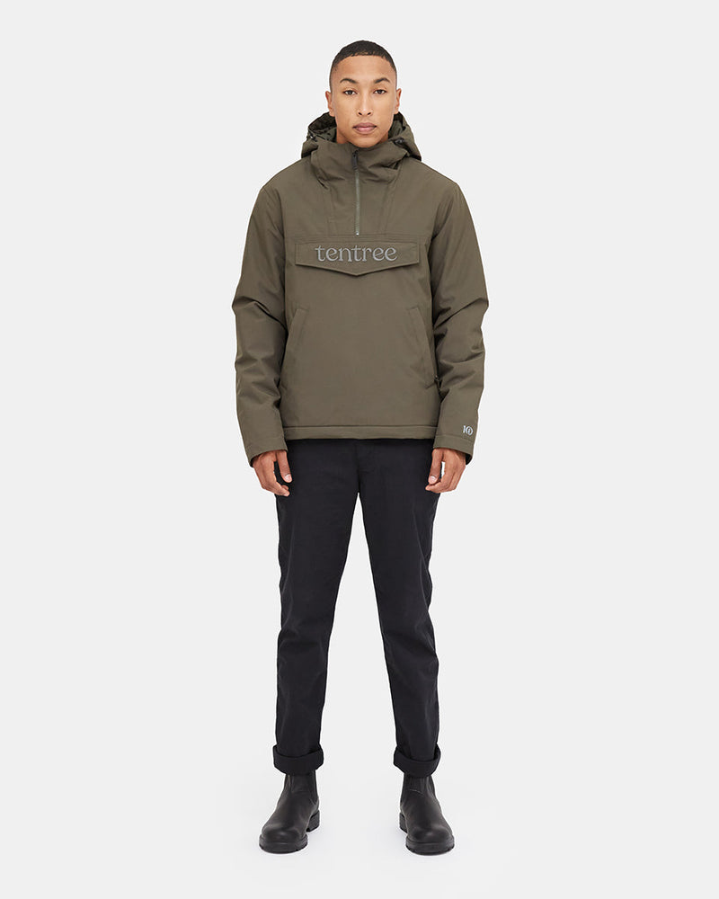 Green Men's Pullover Anorak Rain Jacket