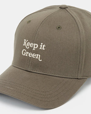 Green Organic Cotton Snapback Hat