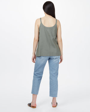 Green Women's Button Front Tank Top