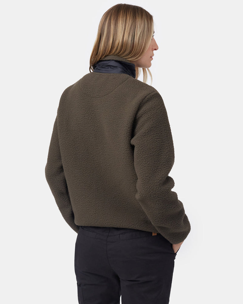 Green Women's Fleece Sherpa Zip Up