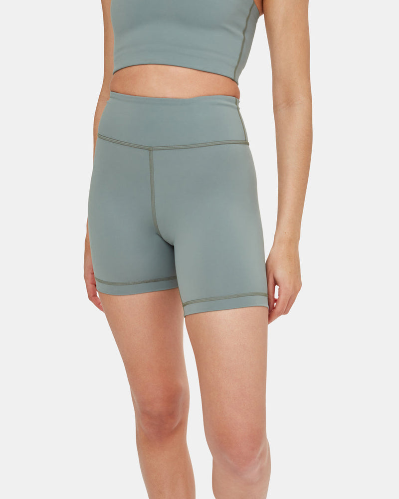 Green Women's High-Rise Biker Shorts