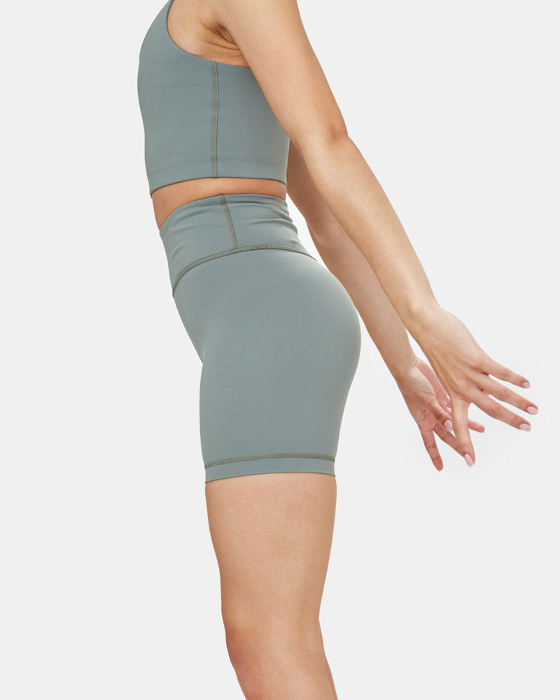 Green Women's High-Rise Biker Shorts