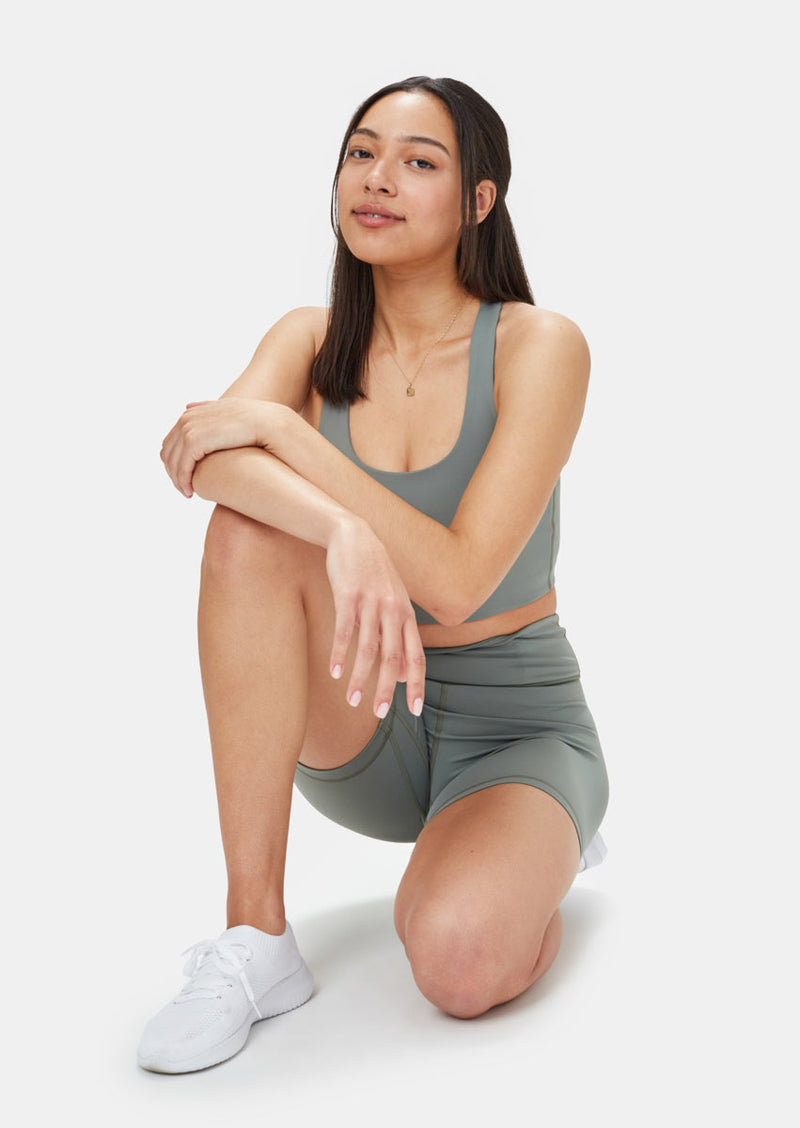 Green Women's High-Rise Biker Shorts