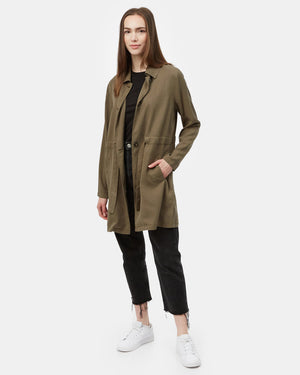 Green Women's Longsleeve Collared Jacket