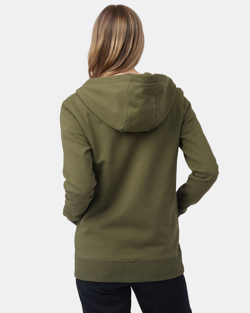 Green Women's Organic Cotton Hooded Zip-Up