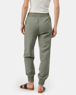 Green Women's Tencel Linen Pant